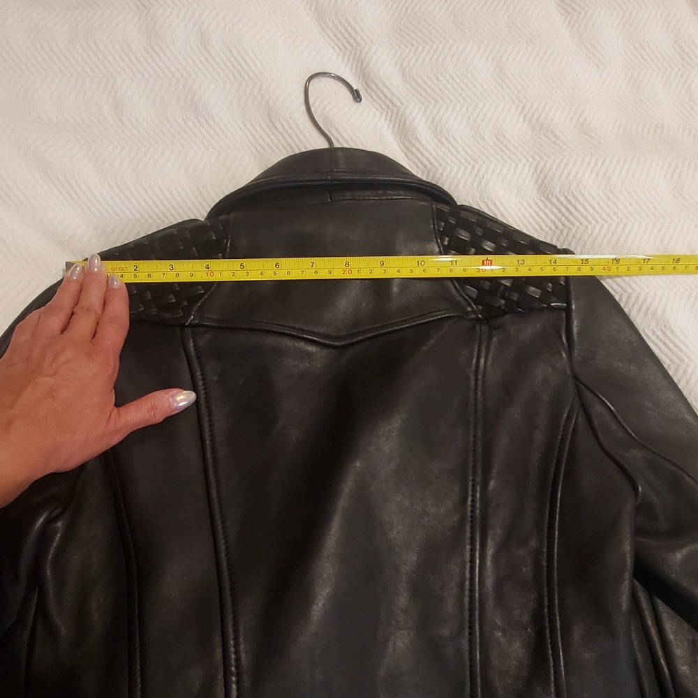 Maje Sleek Black Leather Jacket - Picture 10 of 11